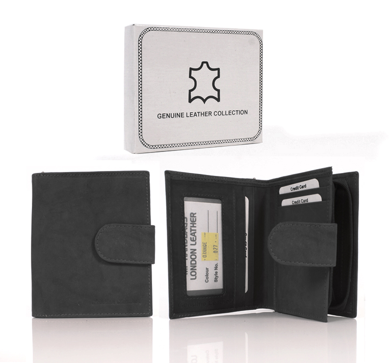 (image for) 027 RFID BLACK LONDON LEATHER WALLE